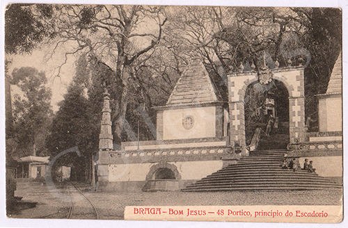 Postal antigo de Braga - Bom Jesus do Monte